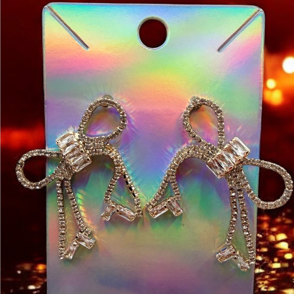 Elegant Silver Bow Earrings